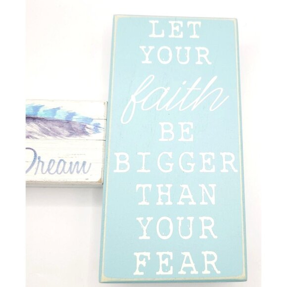Inspirational Wall Art Set Dare To Dream Let Your Faith Be Bigger Than Your Fear - Picture 3 of 10